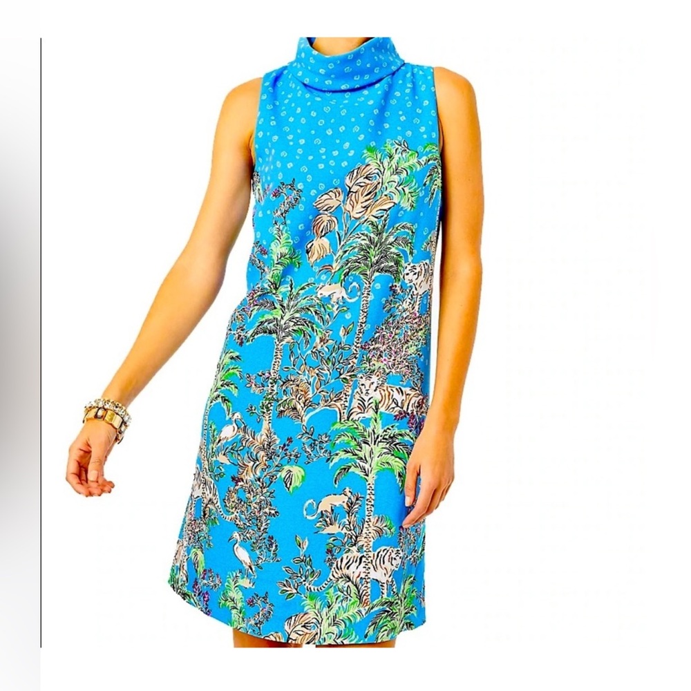 Lilly Pulitzer Blue Jungle Tiger Shift Dress